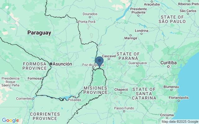 Kaart met locatie Nationaal Park Iguazú